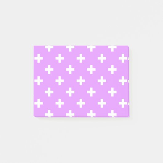 Post-it® Polka blanche croise sur lilas (Devant)
