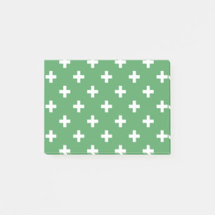 Post-it® Polka blanche croise sur vert