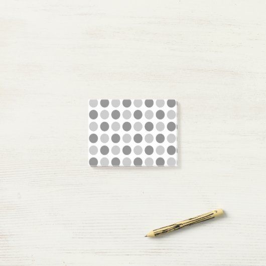 Post-it® Polka Dot Gris (Sur un bureau)