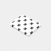 Post-it® Polka noire croise sur blanc (Incliné)