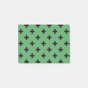 Post-it® Polka noire croise sur vert