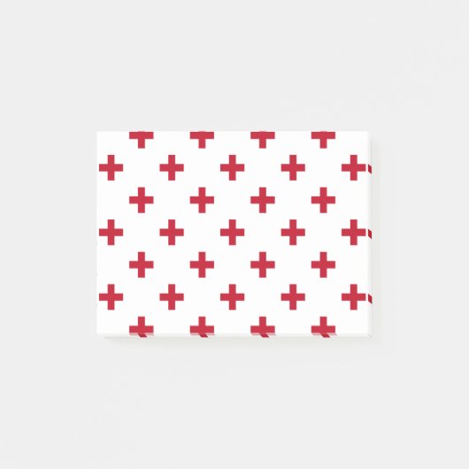 Post-it® Polka rouge croise sur blanc (Devant)