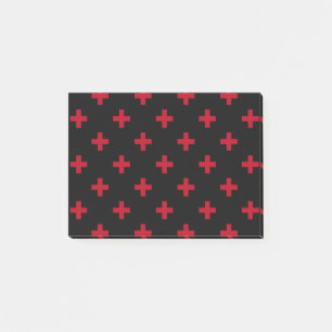 Post-it® Polka rouge croise sur noir