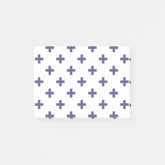 Post-it® Polka ultra violette croise sur blanc (Devant)