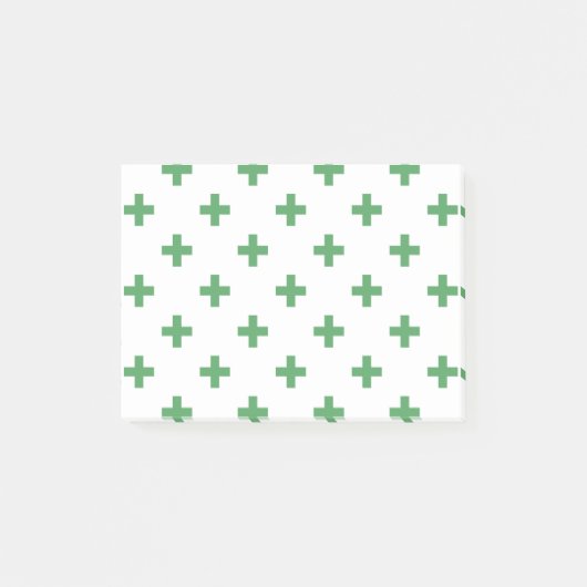 Post-it® Polka verte croise sur blanc (Devant)
