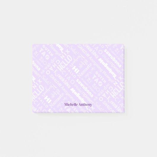 Post-it® Polyglot Bonjour autour du monde Notes (Devant)