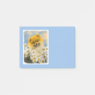 Post-it® Poméranien dans Daisies Peinture - Art Chien origi