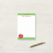 Post-it® Pomme Carton Rouge Avec Nom Personnalisé (Sur un bureau)