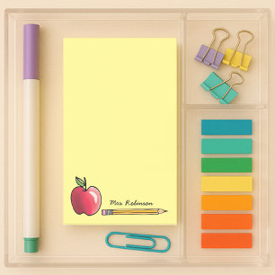 Post-it® Pomme et crayon Professeur personnalisé Jaune 4 x 