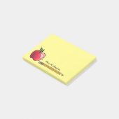 Post-it® Pomme et crayon Professeur personnalisé Jaune 4x3 (Incliné)