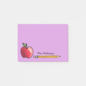 Post-it® Pomme et crayon Professeur personnalisé Purple 4x3 (Devant)
