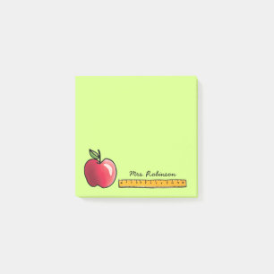 Post-it® Pomme et règle Professeur personnalisé Vert 3 x 3