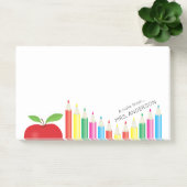 Post-it® Pomme rouge et crayons de couleur Enseignant Perso (Bureau)