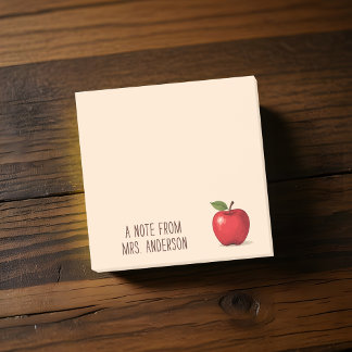Post-it® Pomme rouge personnalisée avec le nom de l'enseign