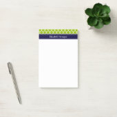 Post-it® Pomme Vert Blanc Marocain #5 Bleu Nuit Monogramme (Bureau)