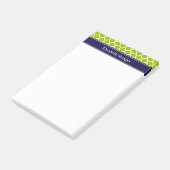 Post-it® Pomme Vert Blanc Marocain #5 Bleu Nuit Monogramme (Incliné)