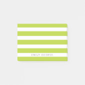 Post-it® Pomme vert et blanc Classic rayures Monogramme (Devant)