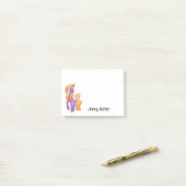 Post-it® Poney Anthro Violet (Sur un bureau)