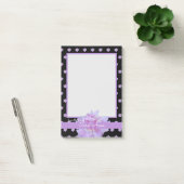 Post-it® Pony rose violet Monogramme Floral Noir Bloc-notes (Bureau)