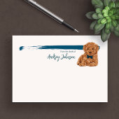 Post-it® Poodle Chien avec Bleu Bow-Cravate de peinture Not