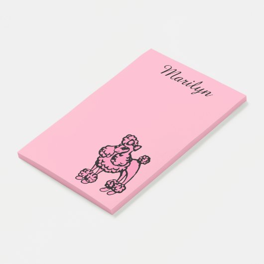Post-it® Poodle français rétro personnalisé Post It Notes C (Incliné)