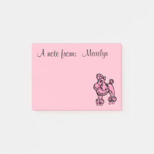 Post-it® Poodle français rose personnalisé Post It Notes Ca