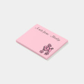 Post-it® Poodle français rose personnalisé Post It Notes Ca (Incliné)