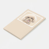 Post-it® Poodle Miniature Toy Apricot Crème Chien Brown Art (Incliné)
