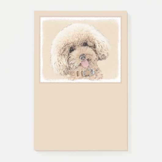 Post-it® Poodle Miniature Toy Apricot Crème Chien Brown Art (Devant)