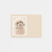 Poodle Miniature Toy Apricot Crème Chien Brown Art