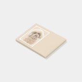 Post-it® Poodle Miniature Toy Apricot Crème Chien Brown Art (Incliné)
