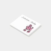 Post-it® Poodle rose personnalisé Post-it Notes (Incliné)
