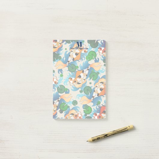 Post-it® Pop Art Koi Fish (Sur un bureau)