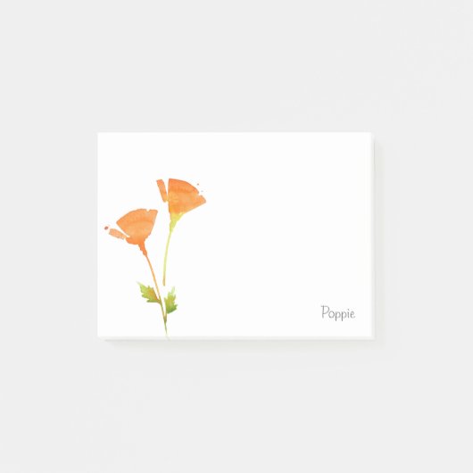Post-it® Poppies californiennes d'aquarelle moderne (Devant)