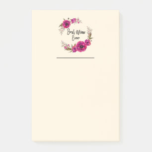 Post-it® Poppies florales rose Fuchsia Wreath Meilleure mam