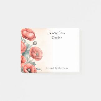 Post-it® Poppies rouges Aquarelle Été fleurs