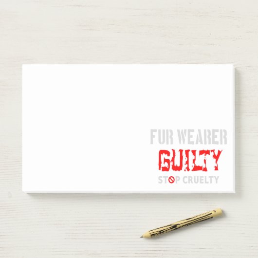 Post-it® Porteur de fourrure coupable (Sur un bureau)