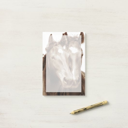 Post-it® Portrait de cheval III (Sur un bureau)