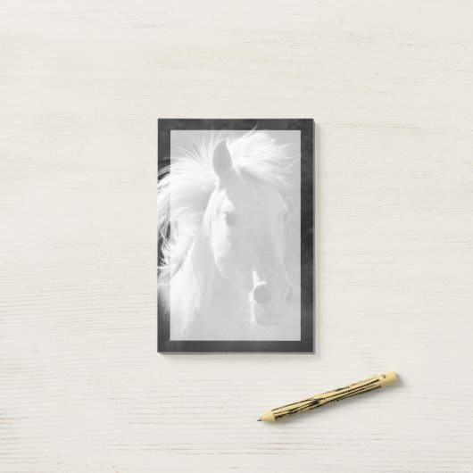 Post-it® Portrait de cheval V (Sur un bureau)