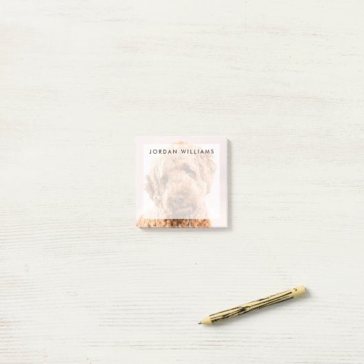Post-it® Portrait de Goldendoodle Studio (Sur un bureau)
