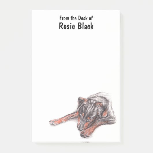 Post-it® Portrait de jeune chien noir (Devant)