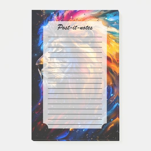 Post-it® Portrait de lion abstrait de faune cosmique (Devant)
