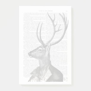Post-it® Portrait noir et blanc de cerfs