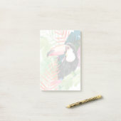 Post-it® Portrait toucan avec Feuilles tropicaux (Sur un bureau)