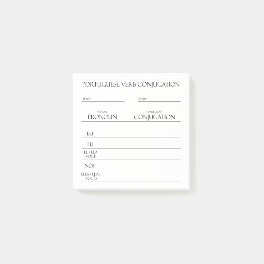 Post-it® Portugais | Pratique de conciliation Verbes (Devant)