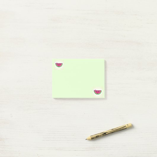 Post-it® Pos-it Pastèque (Sur un bureau)