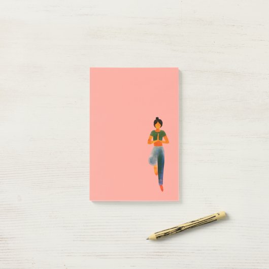 Post-it® Pose de yoga (Sur un bureau)