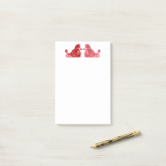 Post-it® Posh Poodle Love (Sur un bureau)