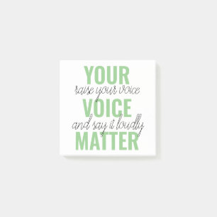 Post-it® Positive Green Your Voice Matter Motivation Citati