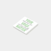 Post-it® Positive Green Your Voice Matter Motivation Citati (Incliné)